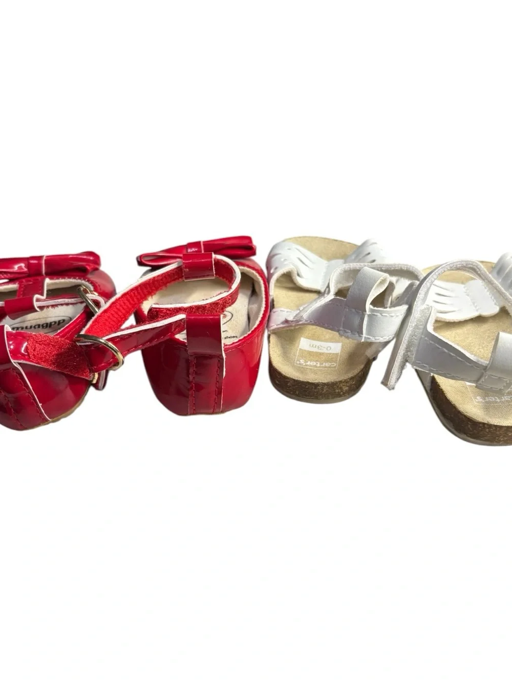 2 Pairs Baby Girl Shoes MYGGPP Red Patent Leather Mary Jane Size 11 & Carters